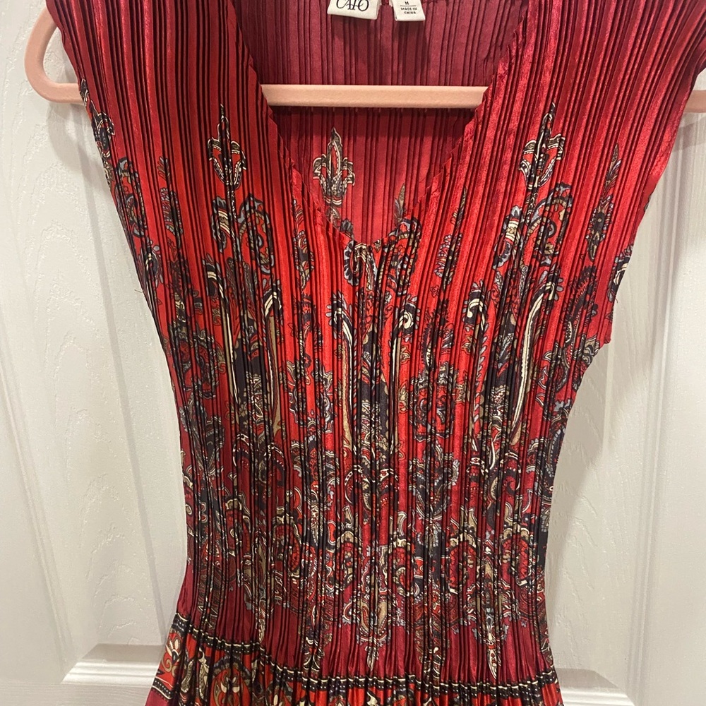 Red and Black Patterned Dress